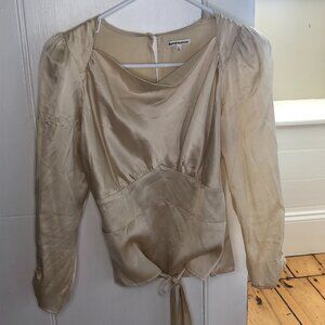 Reformation Silk Blouse (Almond)